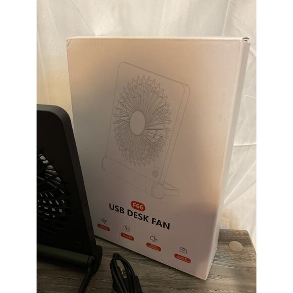 Desk USB 3 Speed Mini Fan USB-C Corded Folding Plug In USB - Picture 4 of 7
